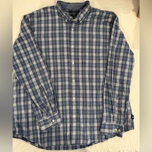 Men’s Crown & Ivy Blue Plaid XXL Button-Down